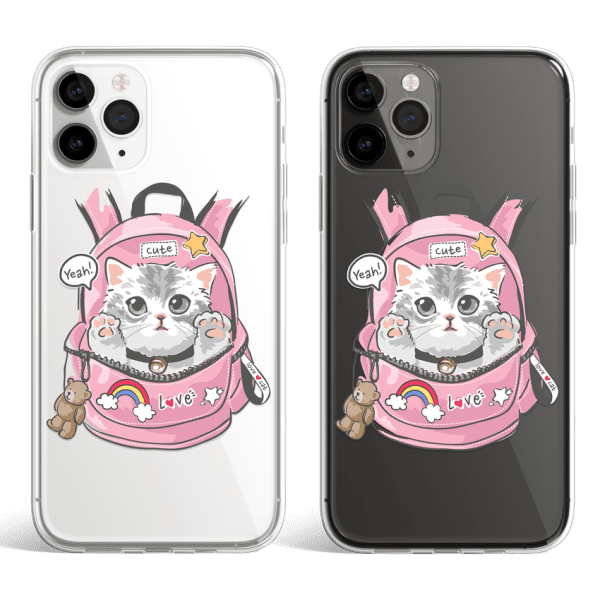 Cute Cat In Pink Backpack